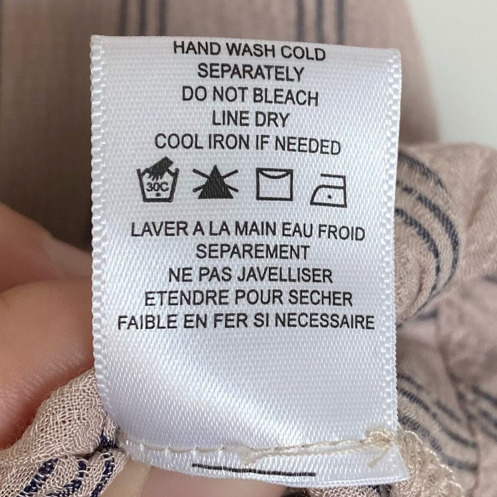 NWT Anthropologie Ro & De Tank Top Pale Pink Striped Ruffle Strap Blouse Size XS - Picture 10 of 12